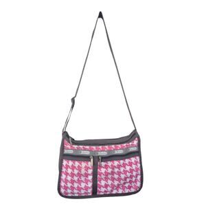 Le SportSac Deluxe Everyday Bag White Pink Shoulder Crossbody Travel Expands